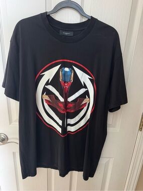 Givenchy Black Short Sleeve Graphic Tee with Red, White and Blue Accent